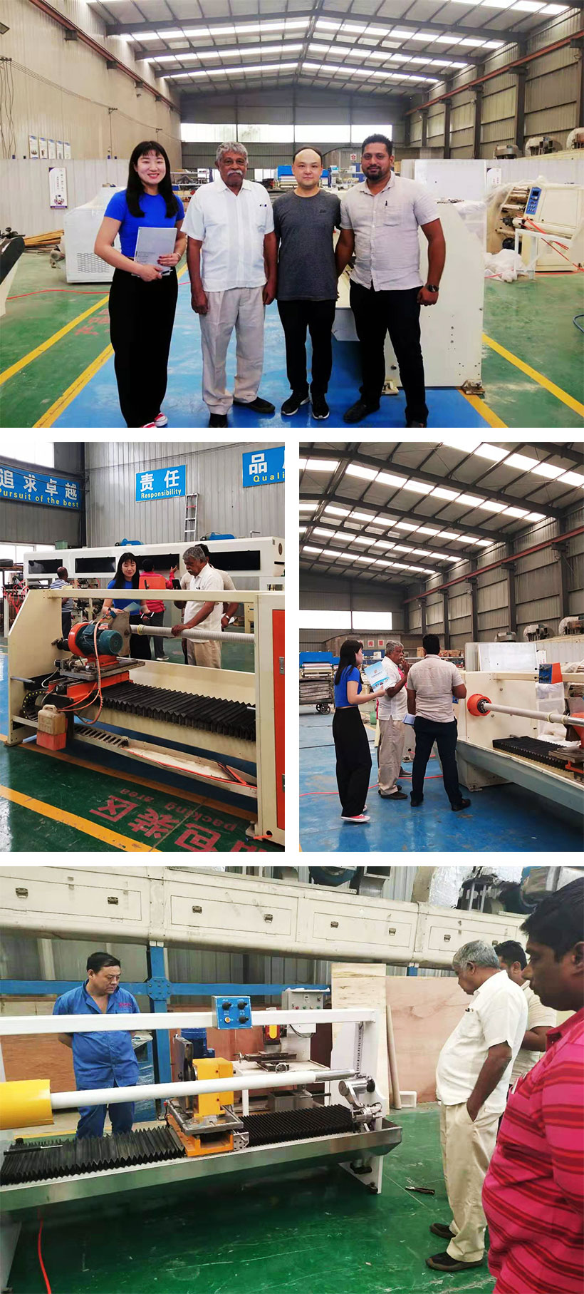Sri Lankan customer came and check tape cutting machine